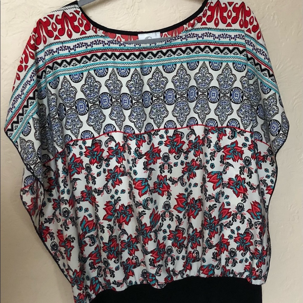 Rich Colored Multi-Pattern Blouse Sz xxL